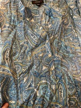 Cocomo Blue and Yellow Paisley Button-Down Shirt